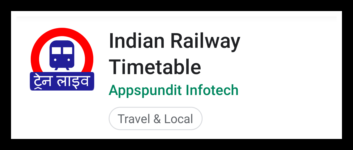 Train Check करने वाला Apps