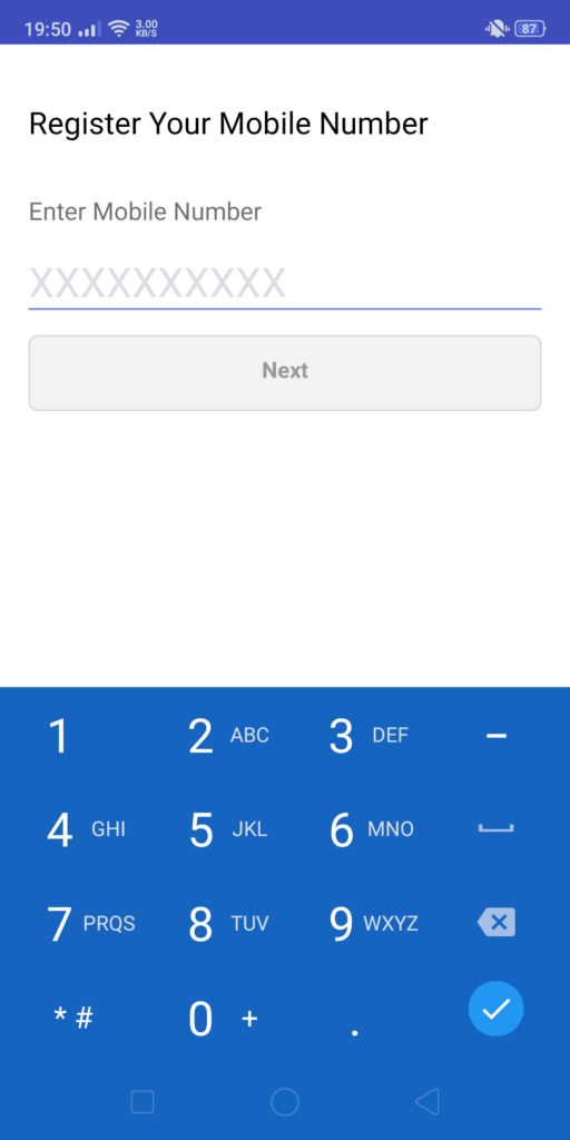 Enter Mobile Number And Verify