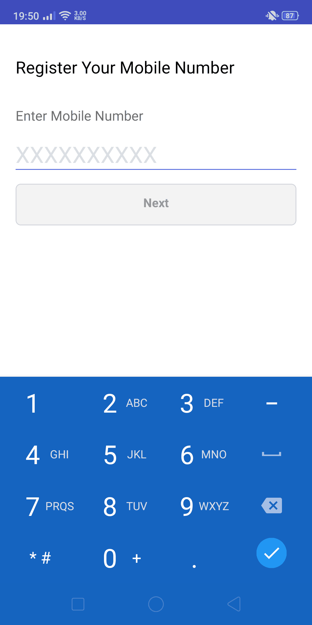Enter Mobile Number And Verify